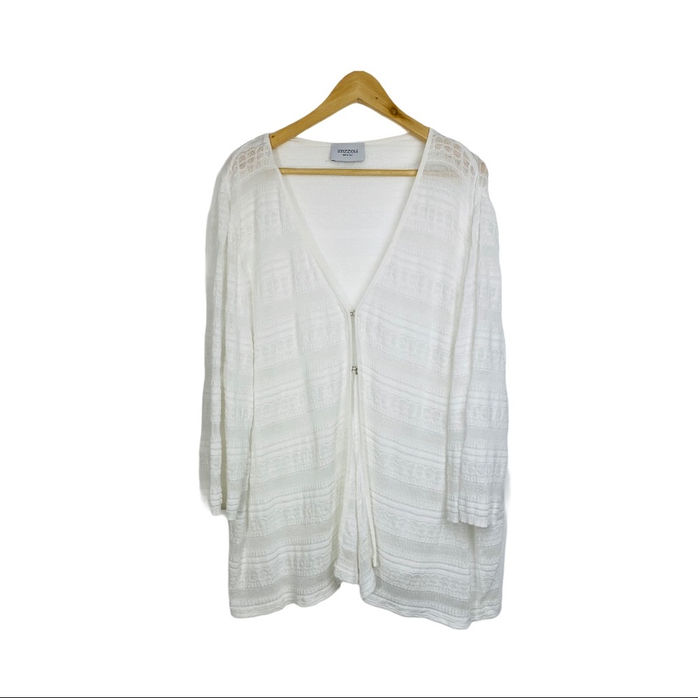 Stizzoli White Hook Front Cardigan